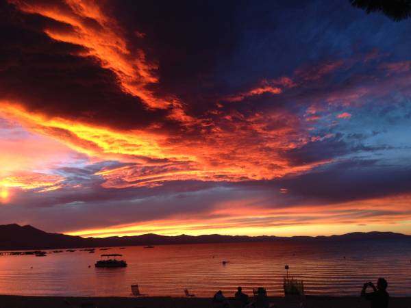 Lake Tahoe and Sierra Mountain Sunset Lake Tahoe and Sierra Mountain Sunset