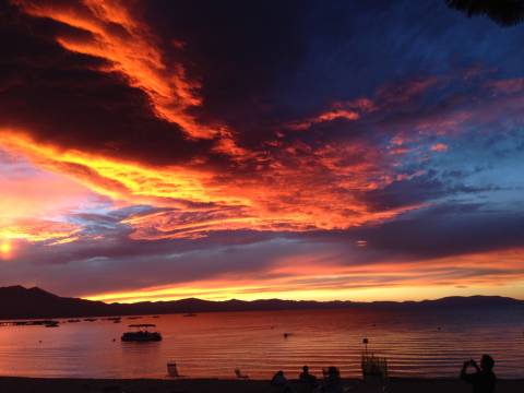Lake Tahoe and Sierra Mountain Sunset Lake Tahoe and Sierra Mountain Sunset