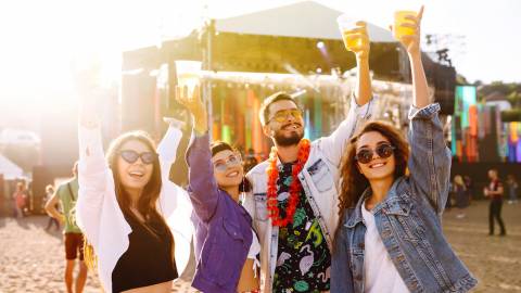 Friends Enjoying Outdoor Live Music In South Lake Tahoe